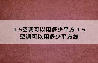 1.5空调可以用多少平方 1.5空调可以用多少平方线